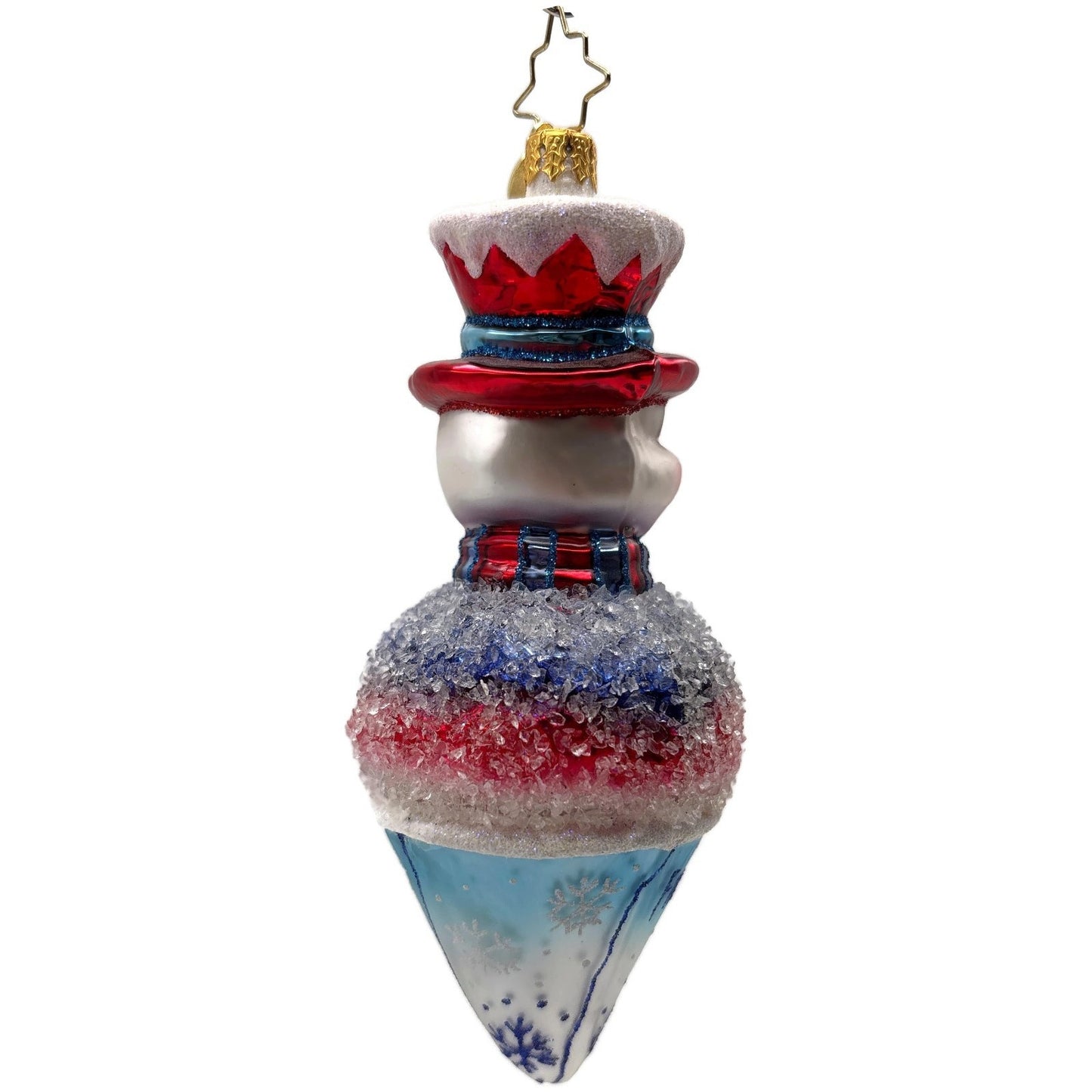 Christopher Radko Frosty Snowcone Snowman Glass Christmas Tree Ornament 1017249
