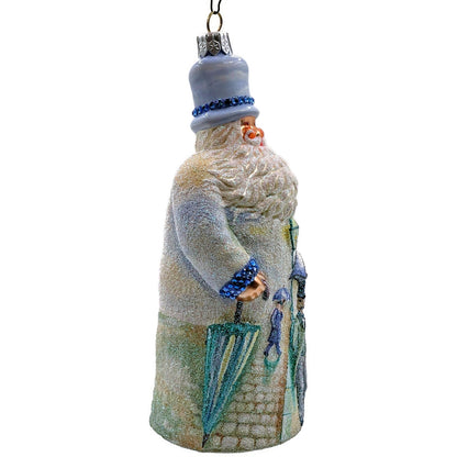Patricia Breen Caillebotte Santa Rainy Paris Street AIC Christmas Tree Ornament