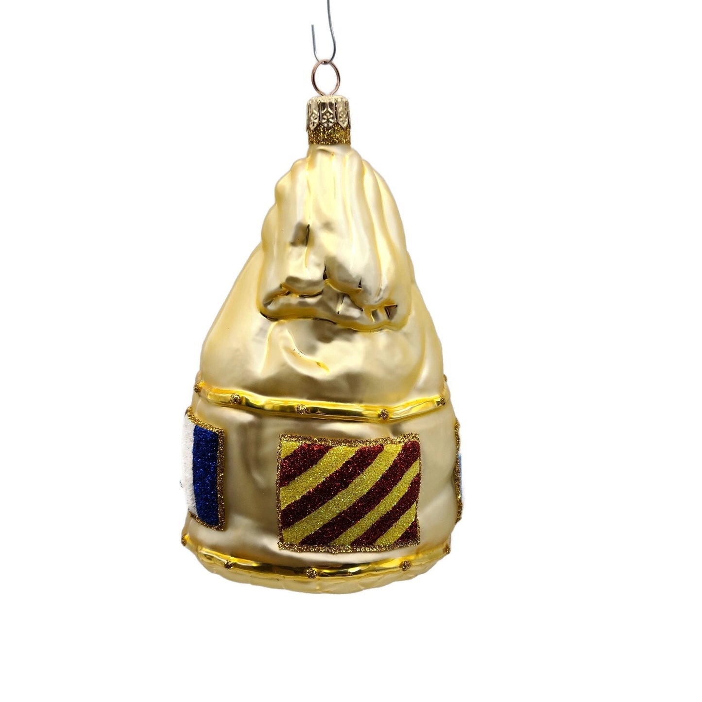 Patricia Breen Santas Duffel Bag Gold Flags Christmas Holiday Tree Ornament