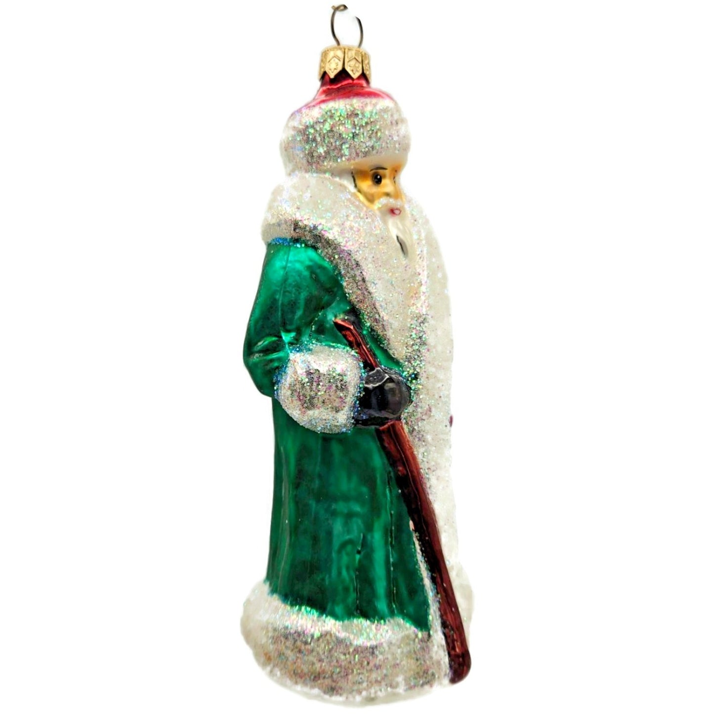 Christopher Radko Aqua Russian Santa Green Christmas Tree Ornament 91-112-7