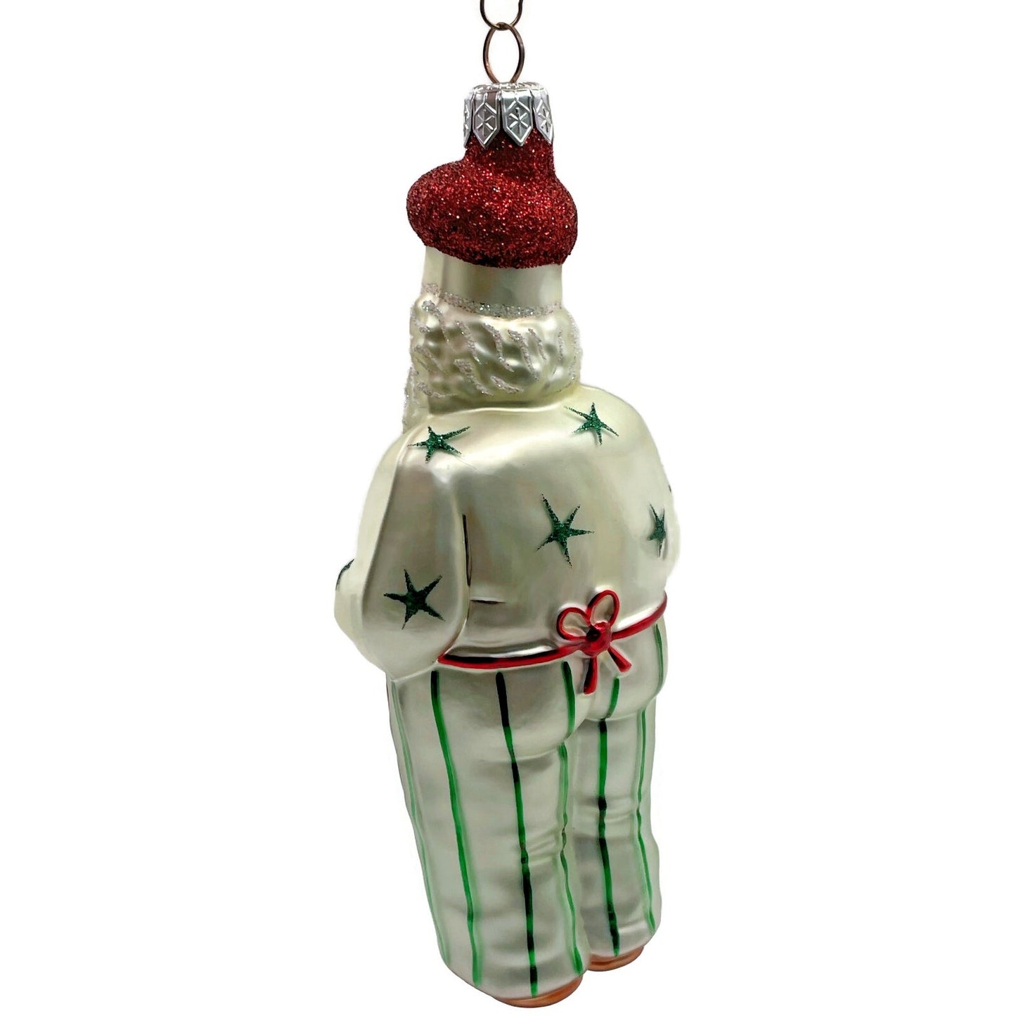 Patricia Breen Sunnyside Up Santa Red Apron Striped Star Christmas Ornament 9841