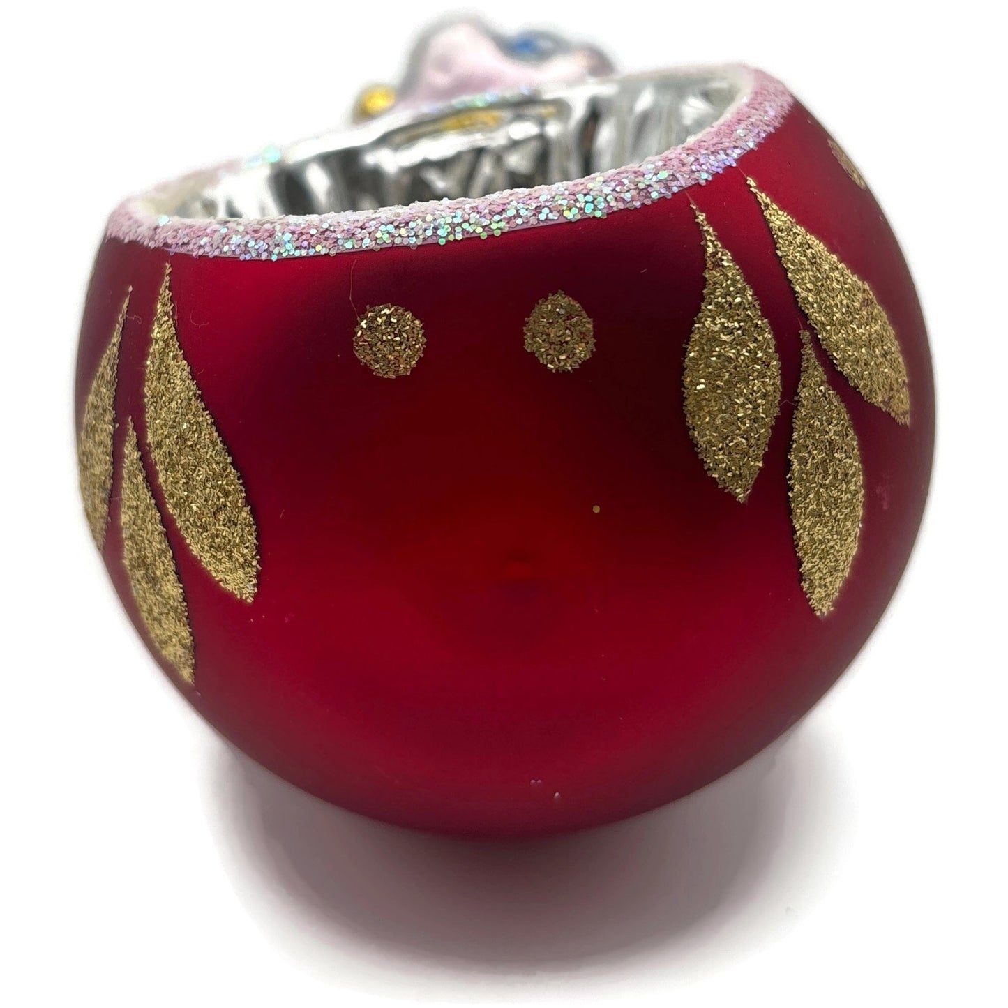 Old World Christmas Tree On Ball Glitter Star Reflector Red OWC Holiday Ornament