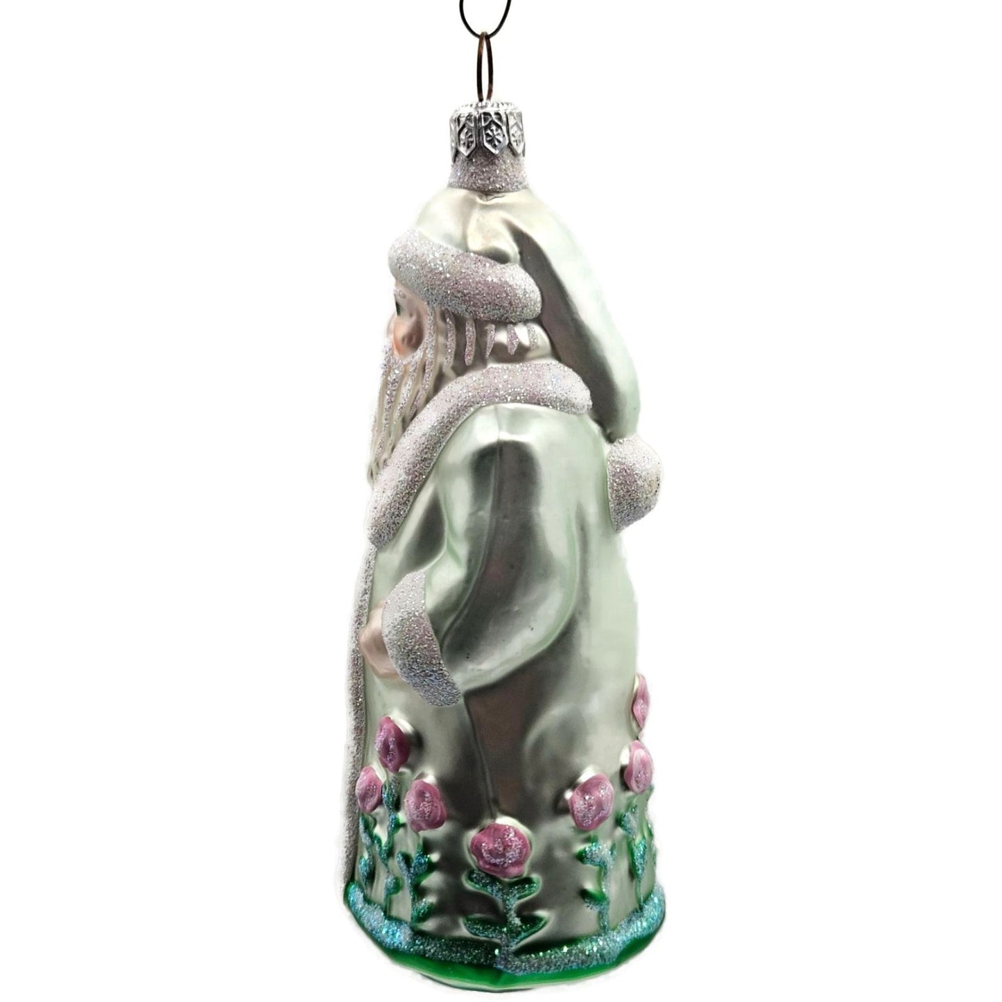 Patricia Breen Santa of the Windsor Salmon Rose Pearl Spring Christmas Ornament