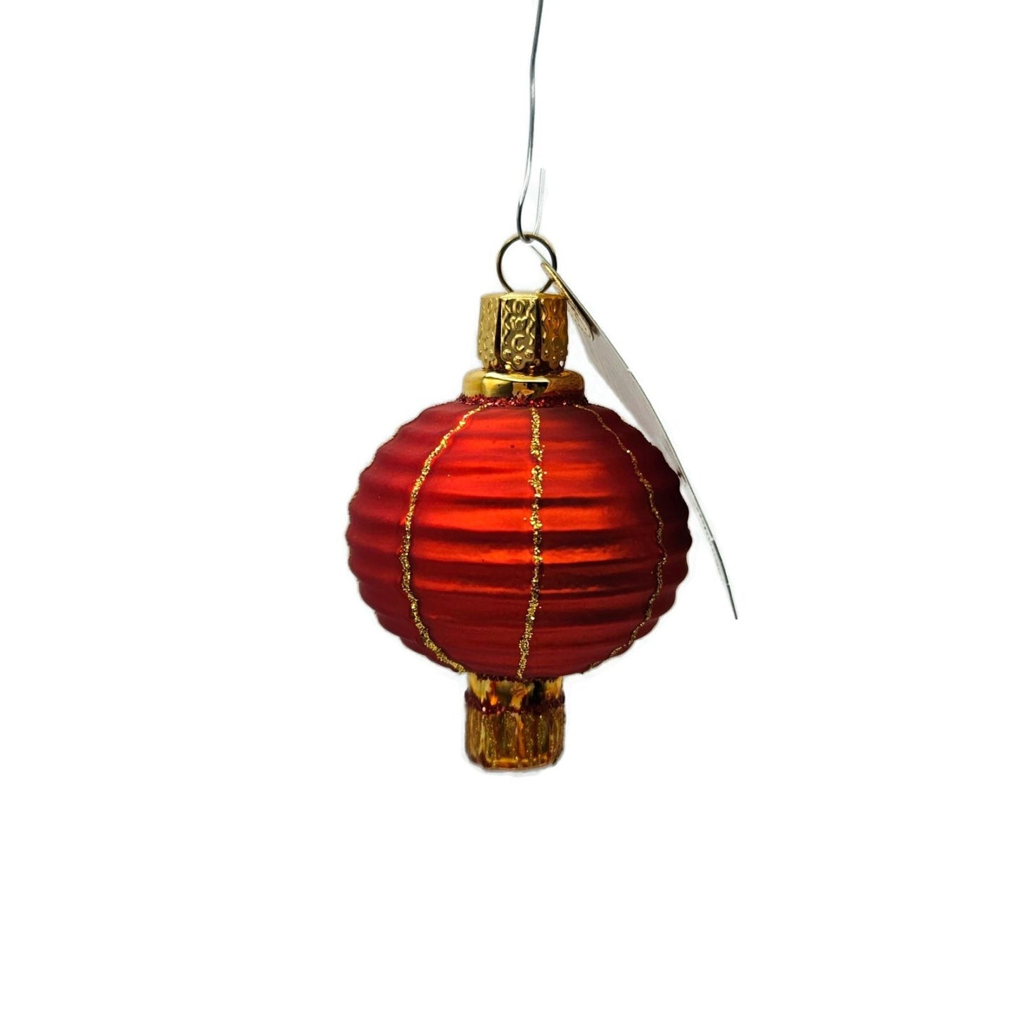 Old World Christmas Chinese Lantern Red Gold Ribbed OWC Holiday Tree Ornament