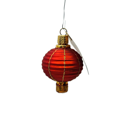Old World Christmas Chinese Lantern Red Gold Ribbed OWC Holiday Tree Ornament