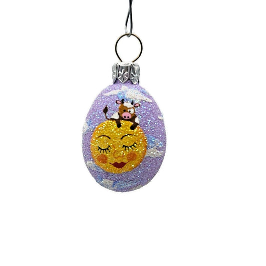 Patricia Breen Miniature Egg Cow and Moon Complimentary Easter Tree Ornament CO