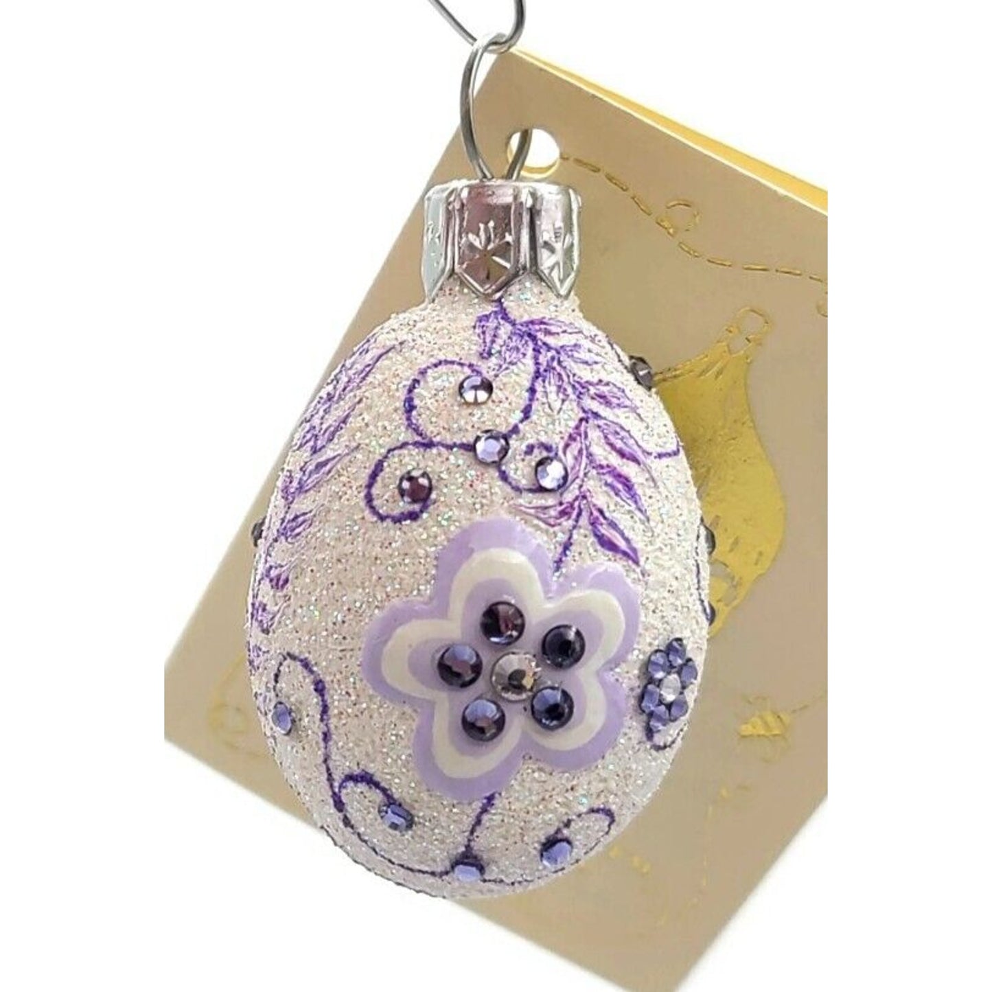 Patricia Breen Miniature Egg Zalipie Violet Easter Christmas Tree Ornament