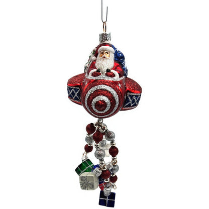 Patricia Breen Santa du Ciel Red Air Plane Travel Gifts Christmas Tree Ornament