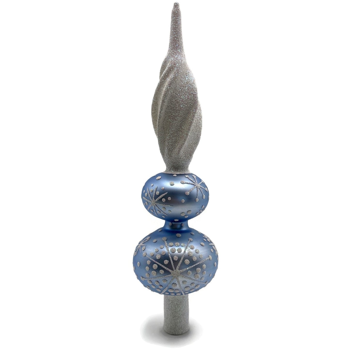 Patricia Breen Miniature Blizzard Finial Light Blue Matte Christmas Tree Topper