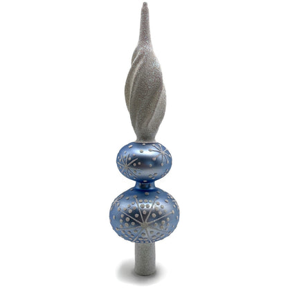 Patricia Breen Miniature Blizzard Finial Light Blue Matte Christmas Tree Topper