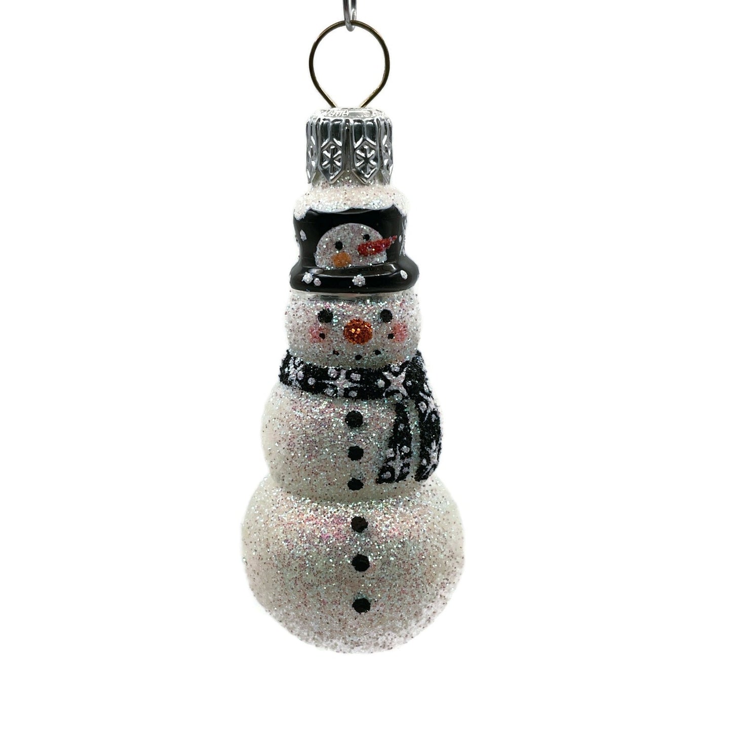 Patricia Breen The Littlest Snowman Snowflakes Glittered Christmas Ornament