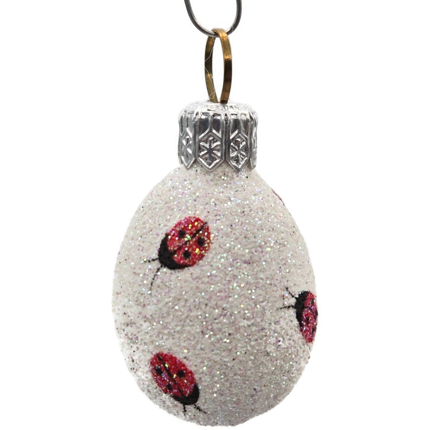 Patricia Breen Miniature Egg Ladybugs Glittered Easter Christmas Tree Ornament