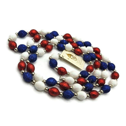 Patricia Breen Garland 2 Decorate Red White Blue Patriotic Christmas Bead Decor