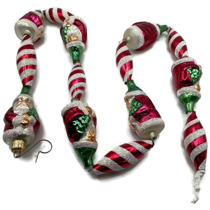 Christopher Radko Santa Claus Swirl Garland Peppermint Christmas Tree Decor