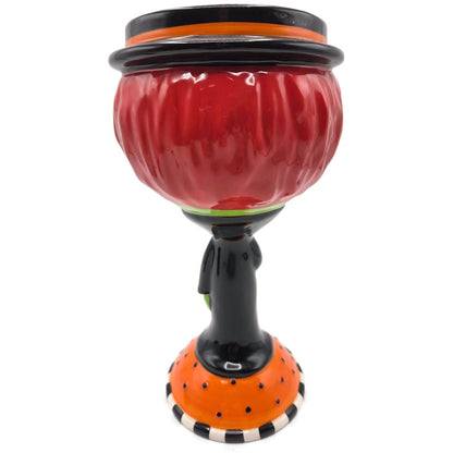 Department 56 Halloween Google Eye Goblet Witch Glass Candy Dish Party Decor