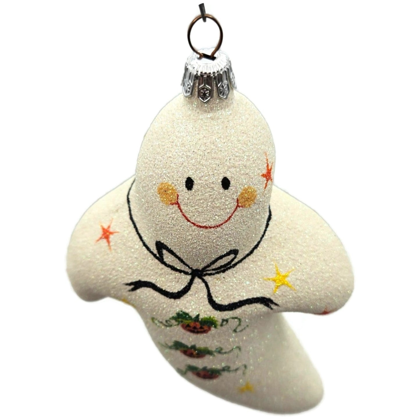Patricia Breen Very Grand Ghost Pearl White Pumpkin Stars Halloween Ornament