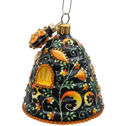 Patricia Breen Stunning Skep Russian Fairy Tale Black Bee Christmas Ornament