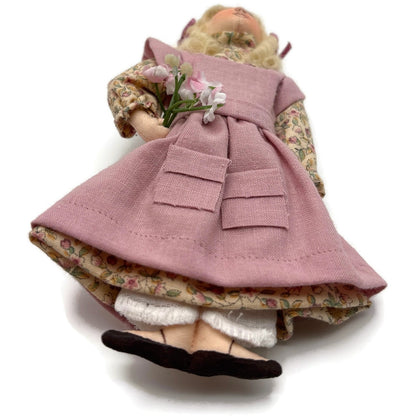 Gladys Boalt Goldilocks and Three Bears Pink Fabric Christmas Ornament Signed