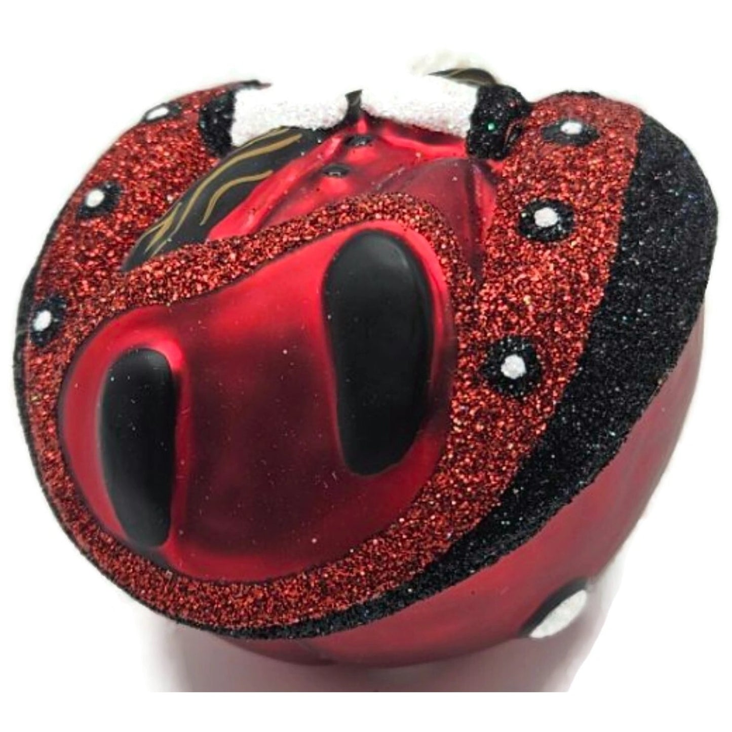 Patricia Breen Ladybug Santa Red Black Polka Dots Bug Christmas Tree Ornament