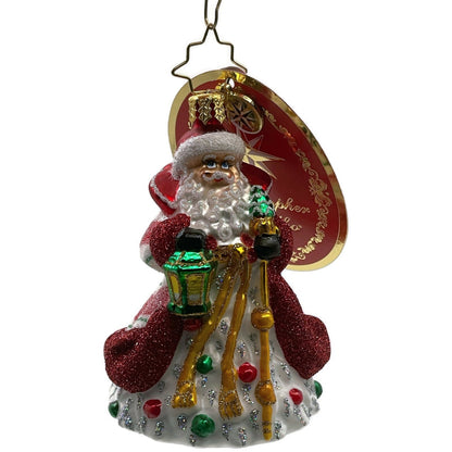 Christopher Radko Peppermint Sparkle Nicholas Gem Santa Claus Christmas Ornament
