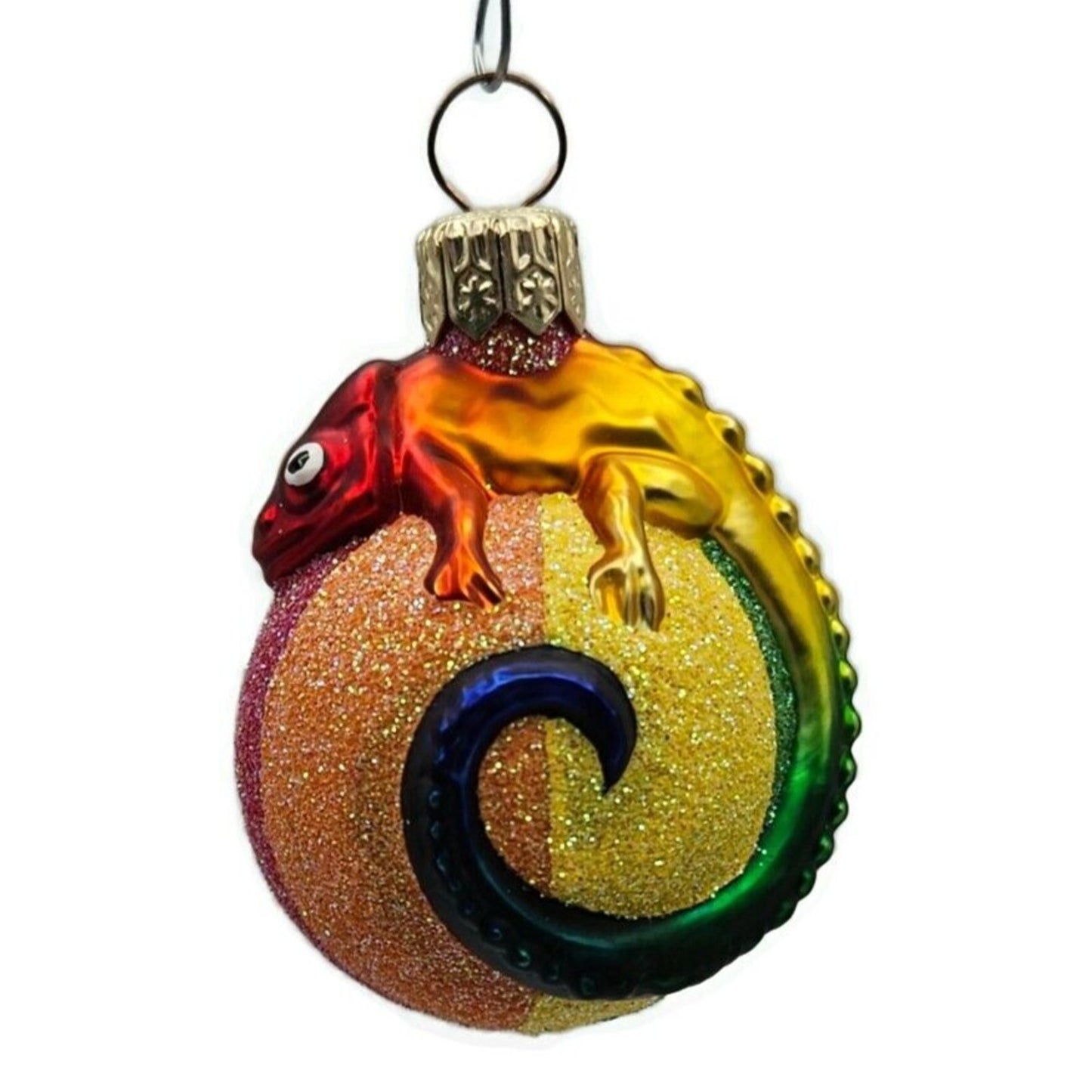 Patricia Breen Miniature Chameleon Rainbow Beach Ball Christmas Tree Ornament