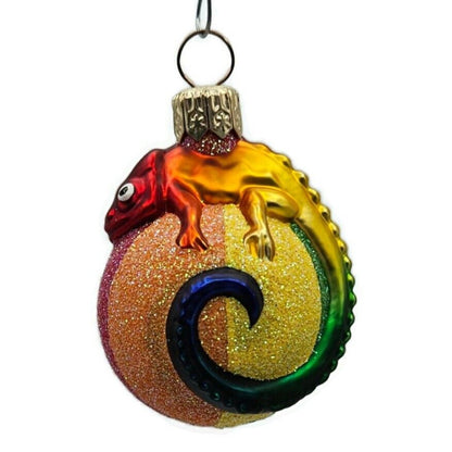 Patricia Breen Miniature Chameleon Rainbow Beach Ball Christmas Tree Ornament