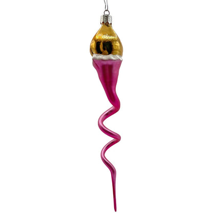 Christopher Radko Clown Snake Pink Gold Jester Spiral Twist Christmas Ornament