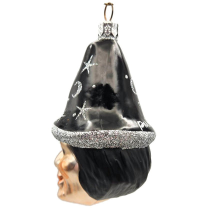 Patricia Breen Witch Hazel Black Hat Silver Moon Stars Halloween Ornament CO