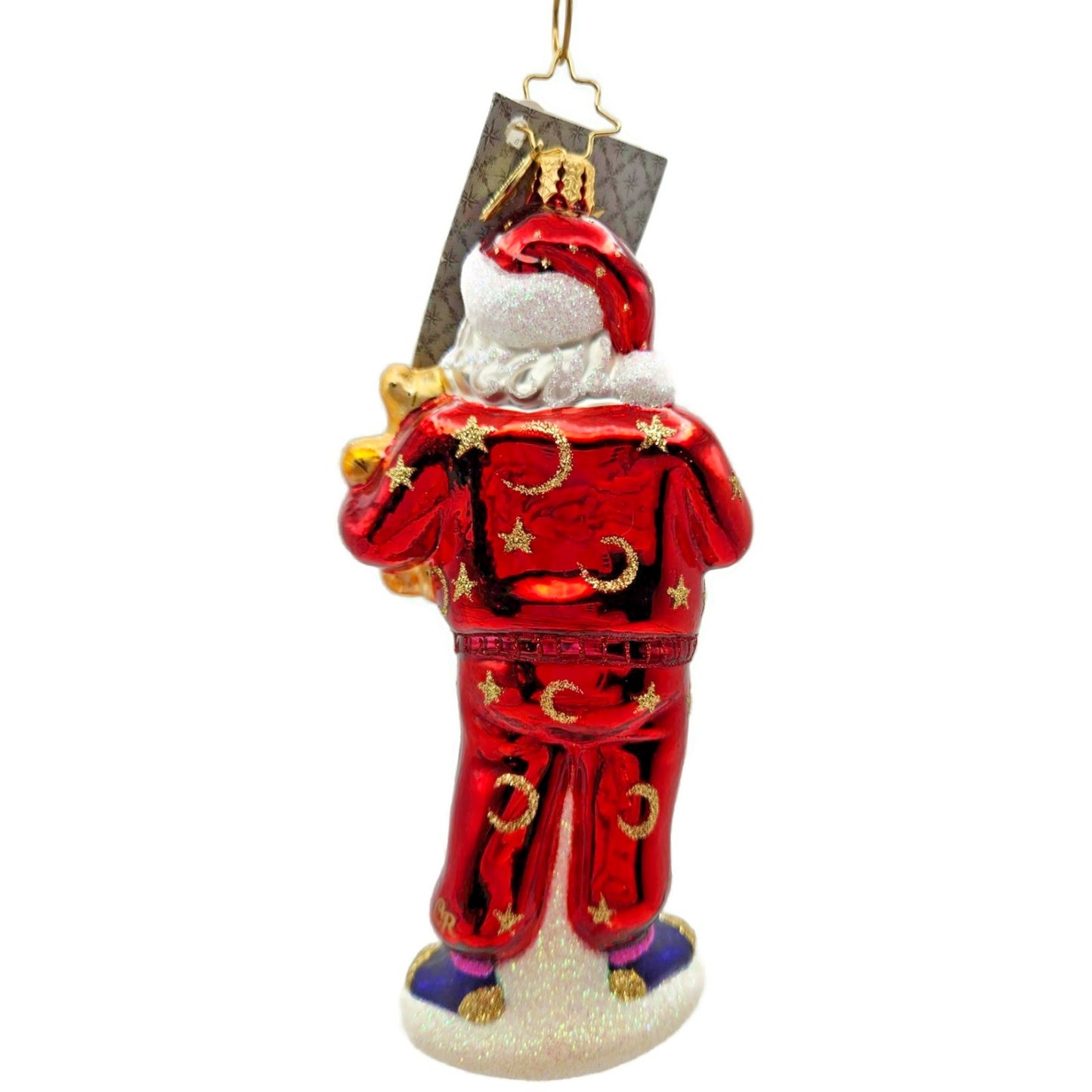 Christopher Radko Bedtime Santa Teddy Bear Stars Moon Christmas Ornament 1016169