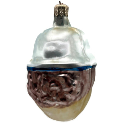 Christopher Radko Charlie Chaplin Head Black Hat Glass Christmas Tree Ornament