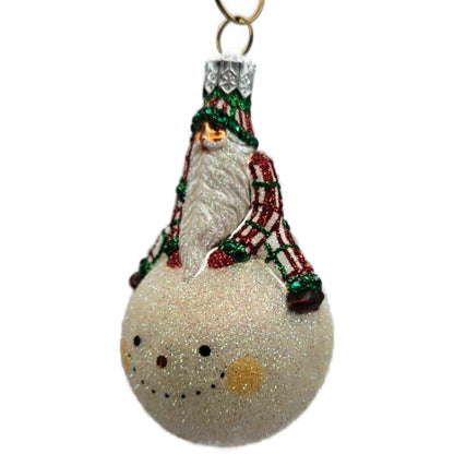 Patricia Breen Snow Frolic Plaid Santa Claus Snowman Christmas Ornament 2351