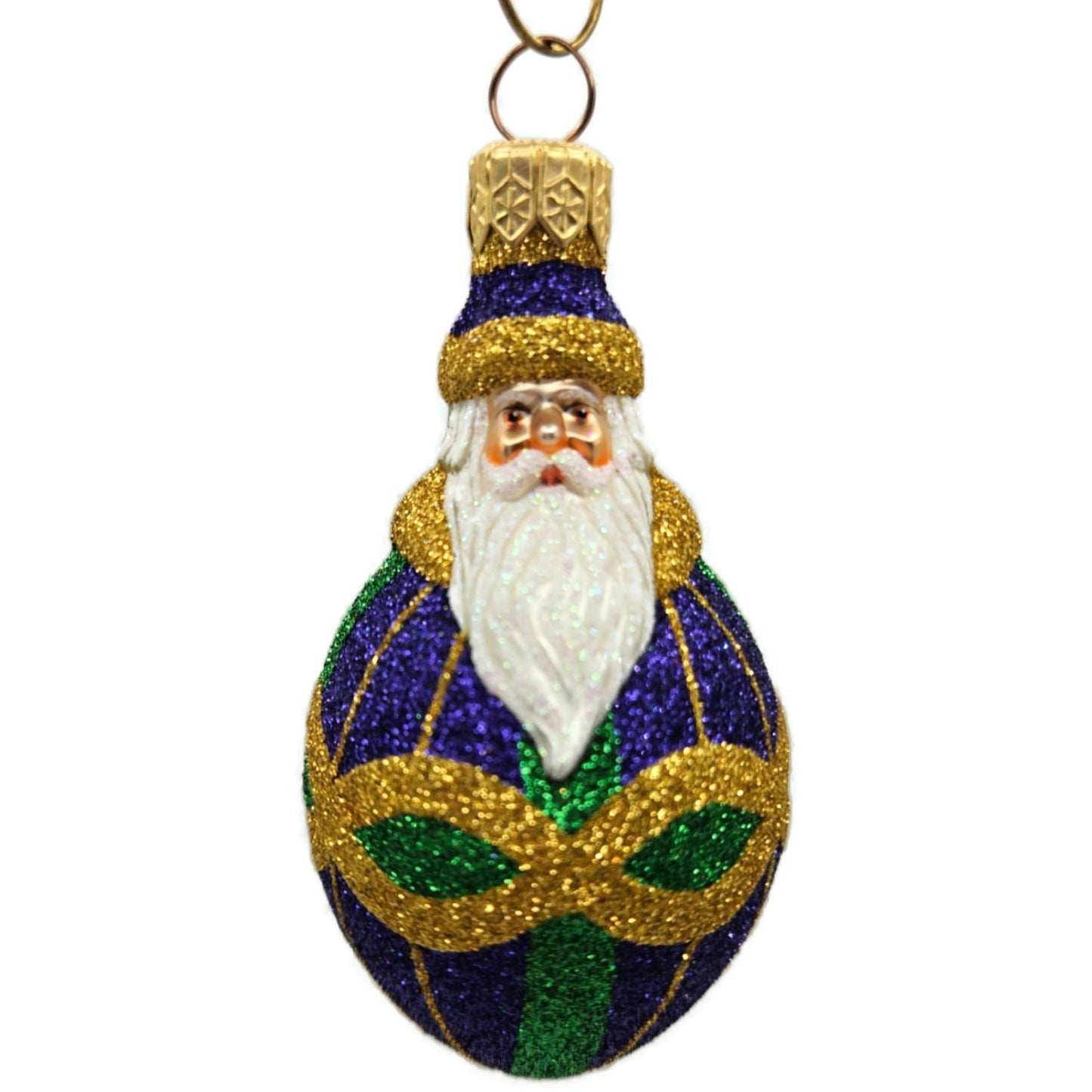 Patricia Breen Miniature Faberge Santa Claus Plaid Purple Christmas Ornament