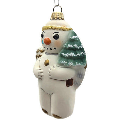 Vaillancourt Snow Angel Ornament Blown Glass Folk Art Christmas Tree Decoration