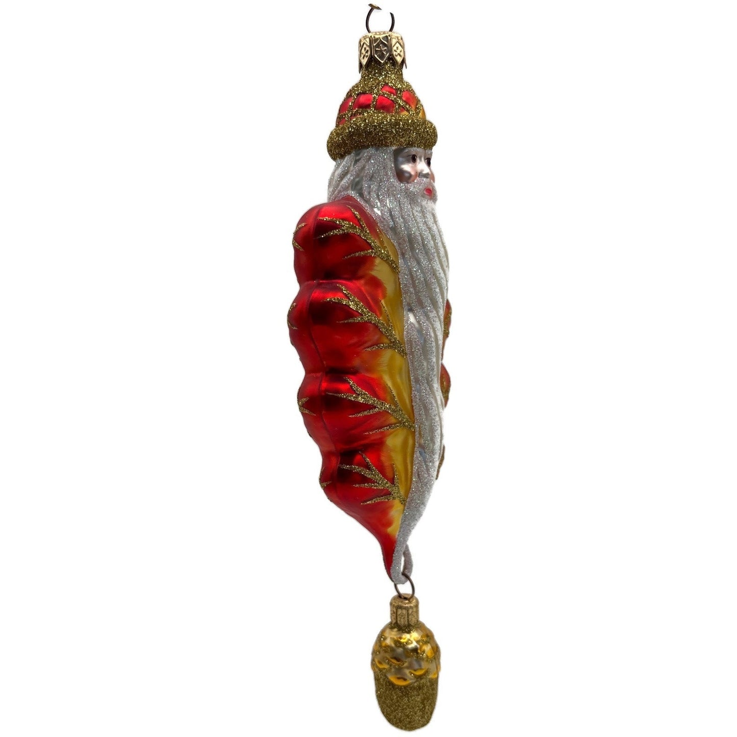 Patricia Breen Oak Leaf Santa Orange Matte Fall Autumn Christmas Ornament NM