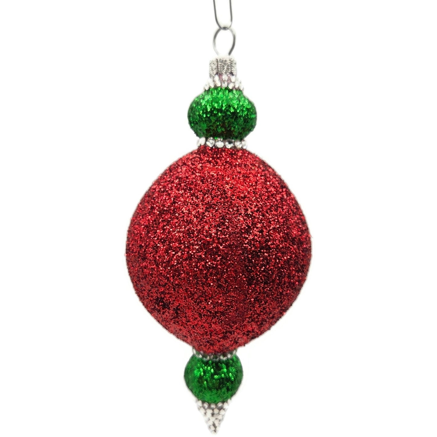 Patricia Breen Le Fleuron Holly Chameleon Red Glittered Christmas Tree Ornament