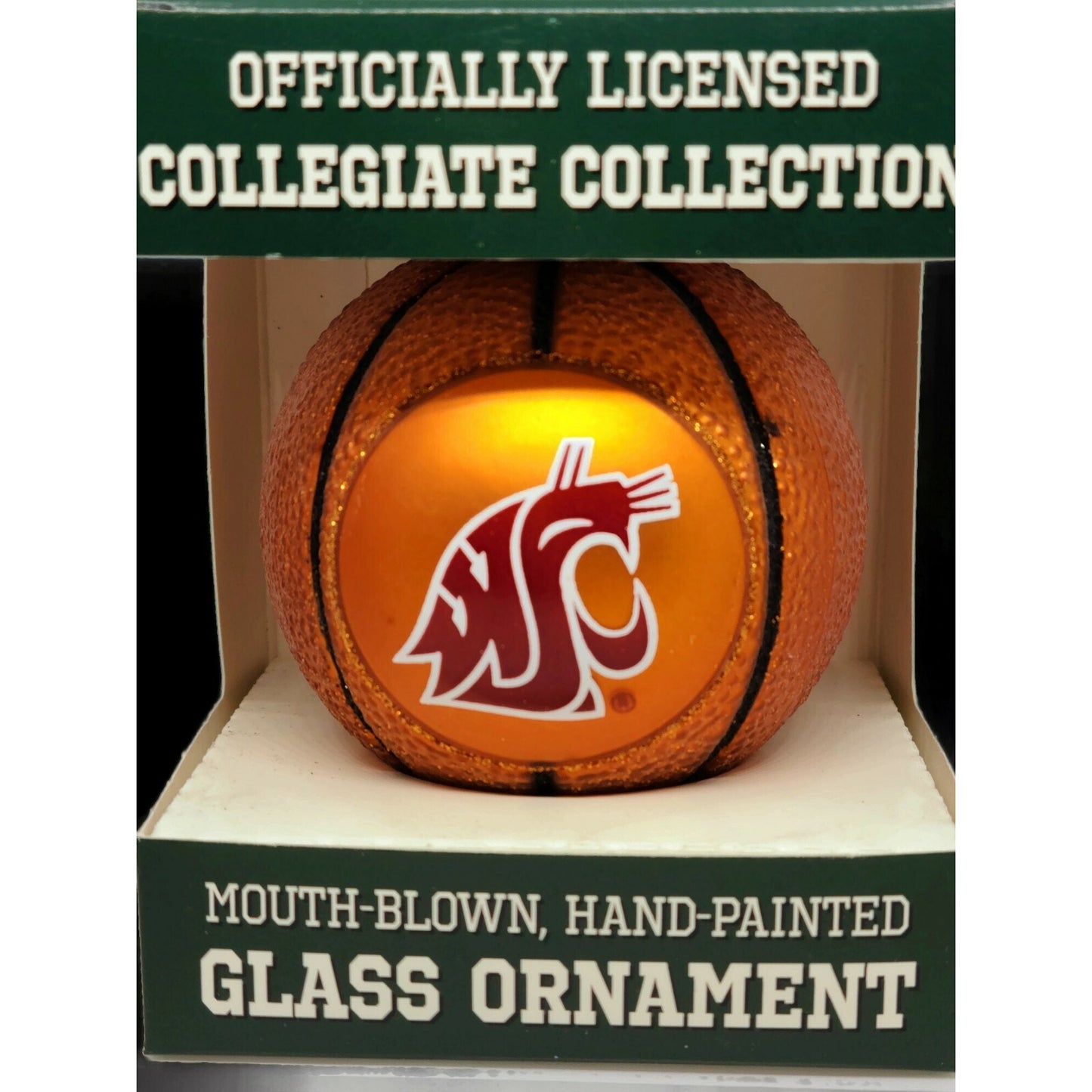 Washington State Cougars Old World Christmas Basketball Holiday Ornament WSU