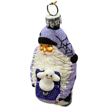 Patricia Breen Jack in the Box Santa Lavender With Ghost Halloween Ornament NM