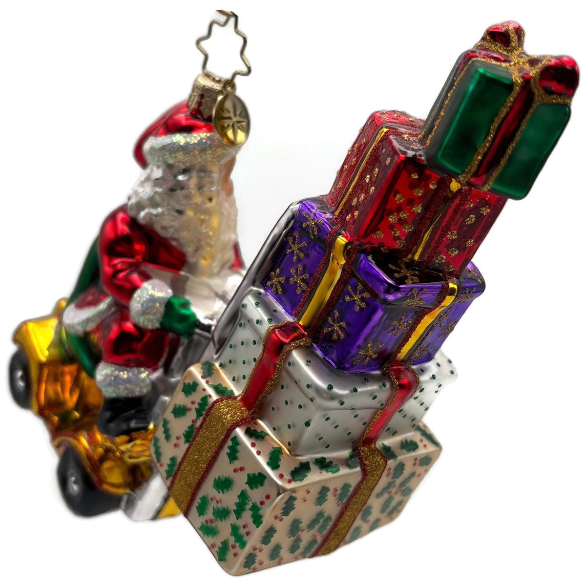 Christopher Radko Heavy Lifting Nick Santa Glass Christmas Ornament 1016139