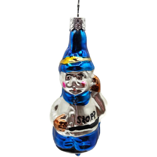 Keystone Cop Stop Star Cap Inge Glass Old World Christmas Tree Ornament OWC