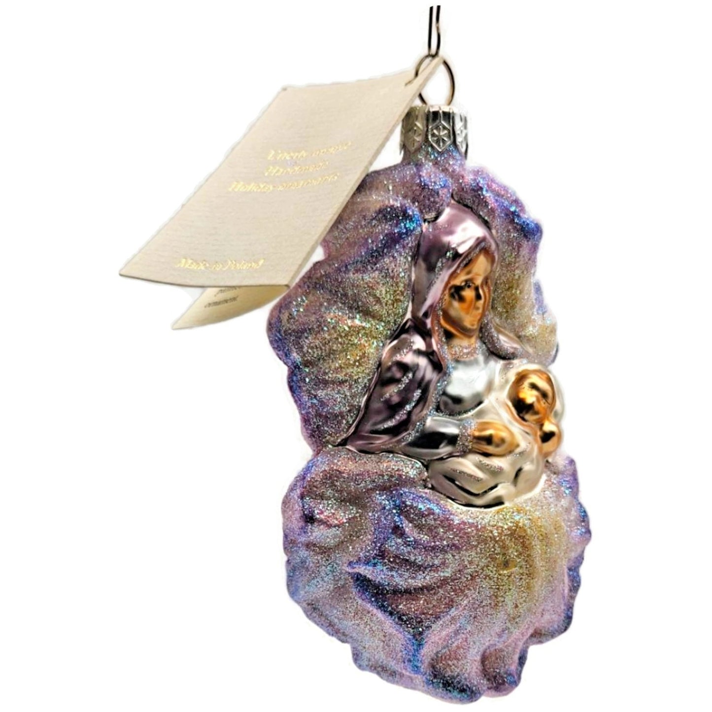 Patricia Breen Iris Madonna Lavender Pearl Floral Spring Christmas Tree Ornament