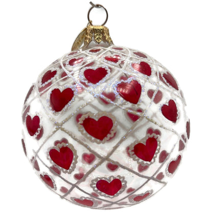 Christopher Radko Petite Many Splendored Heart Valentines Day Ornament 01-0668-0