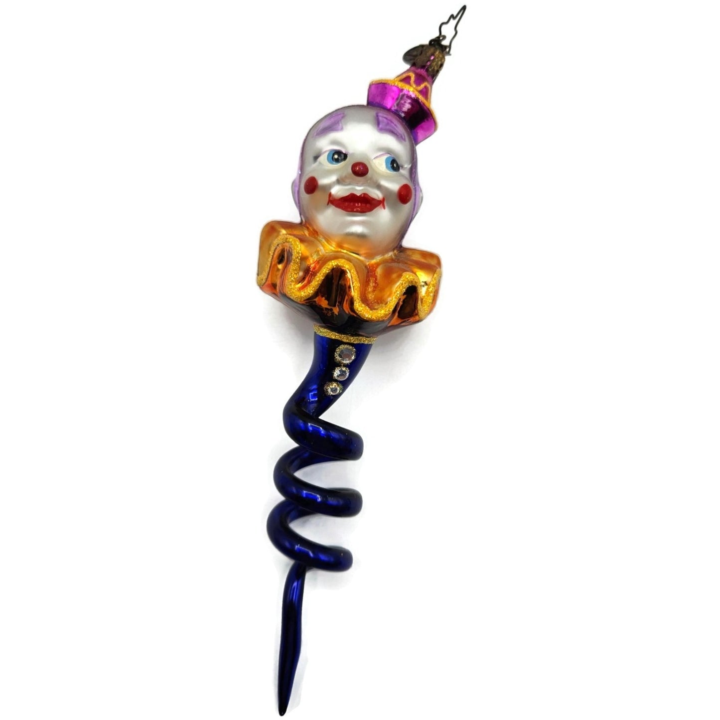 Christopher Radko Clown Snake Corkscrew Spring Twist Halloween Ornament