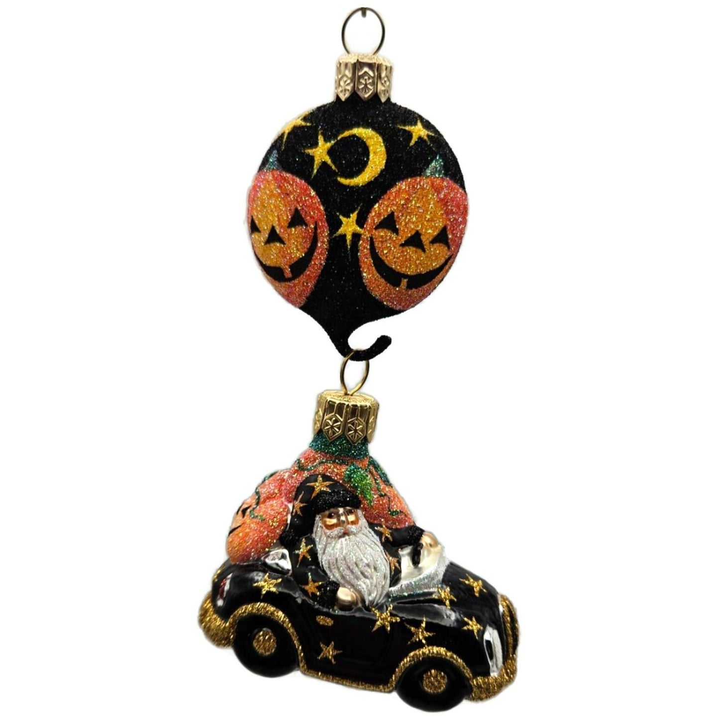 Patricia Breen Knightsbridge Santa Halloween Black Pumpkin Christmas Ornament