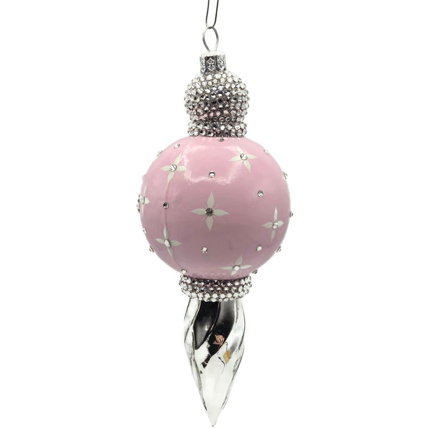 Patricia Breen La Neige Pink Silver Reflector Christmas Tree Ornament CATZ Drop