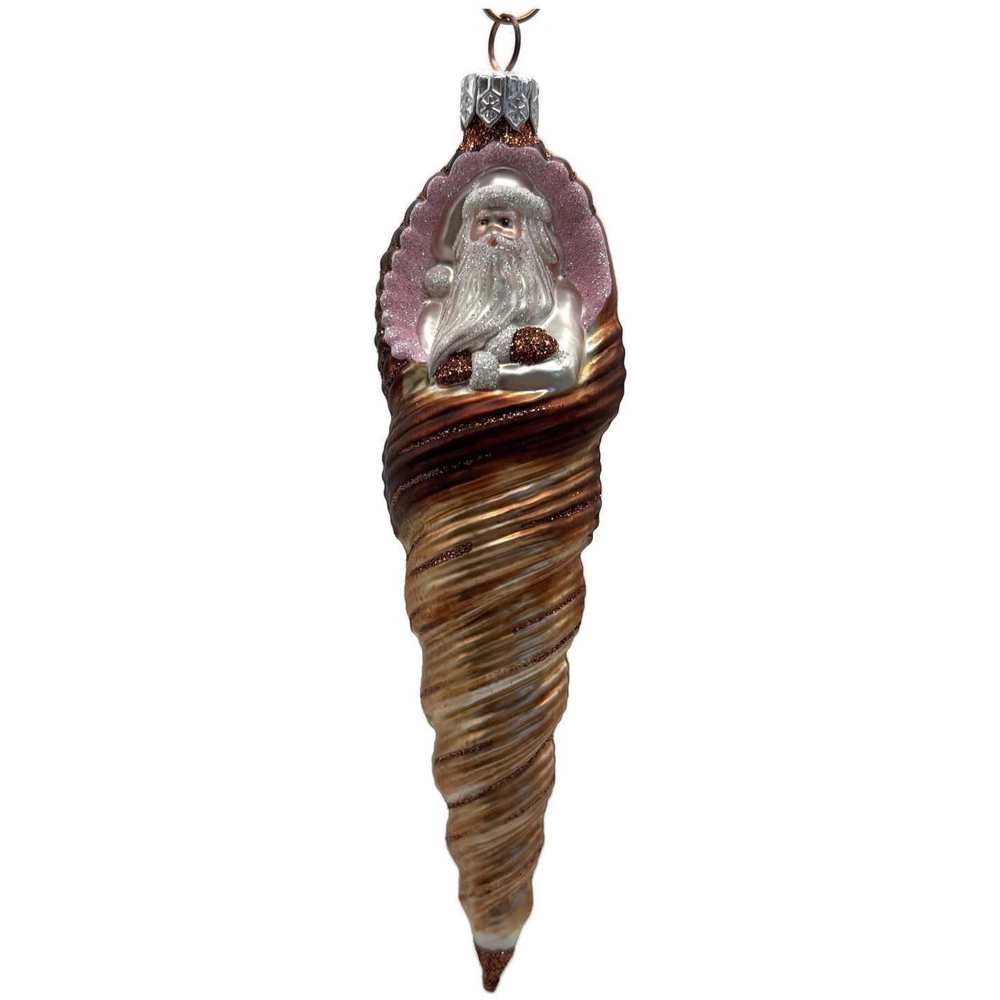 Patricia Breen Triton Santa Brown Seashell Nautical Christmas Tree Ornament