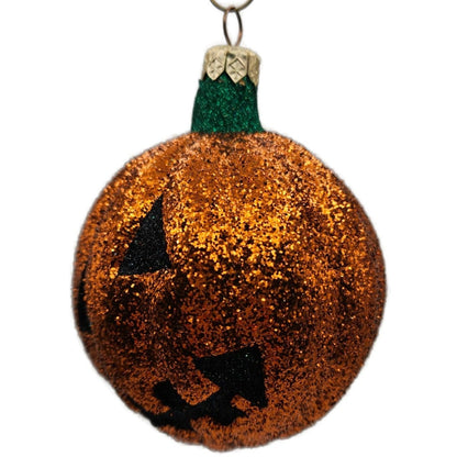 Patricia Breen Classic Pumpkin Orange Glitter Black Face Halloween Ornament CATZ