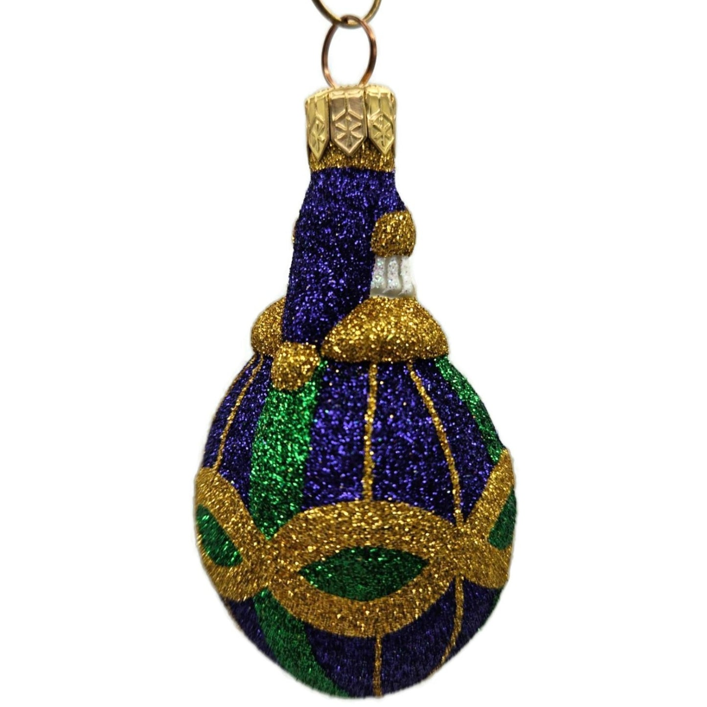 Patricia Breen Miniature Faberge Santa Claus Plaid Purple Christmas Ornament