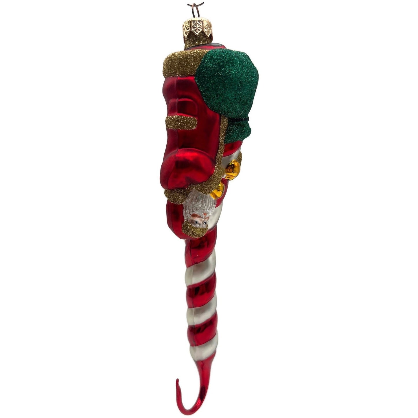 Patricia Breen Peppermint Santa Red White Matte Candy Cane Christmas Ornament