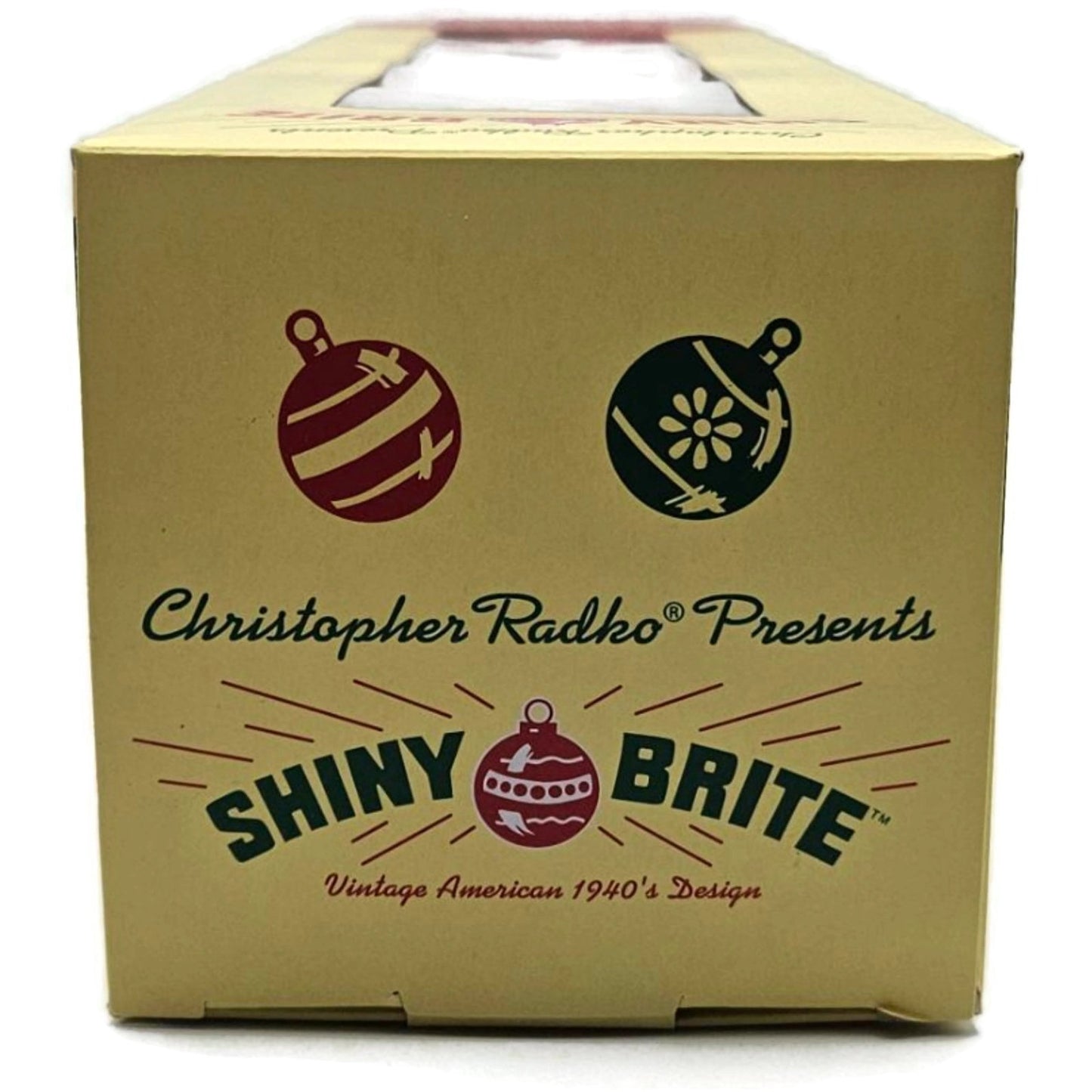 Christopher Radko Shiny Brite Finial Striped Clear Glass Christmas Tree Topper