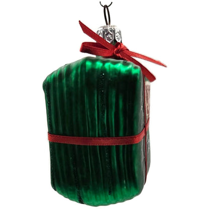 Patricia Breen Letter to My Beloved Green Red Ribbon Valentine Postcard Ornament